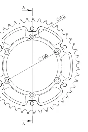 Groothandel SUPERSPROX - REAR ALU 47T, GOLD, 520 - Sprockets - Aluminium